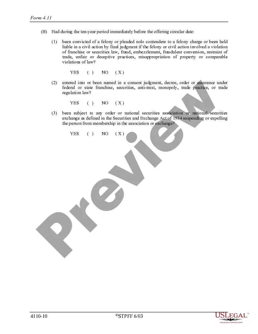 Preview South Dakota Franchise Registration Application