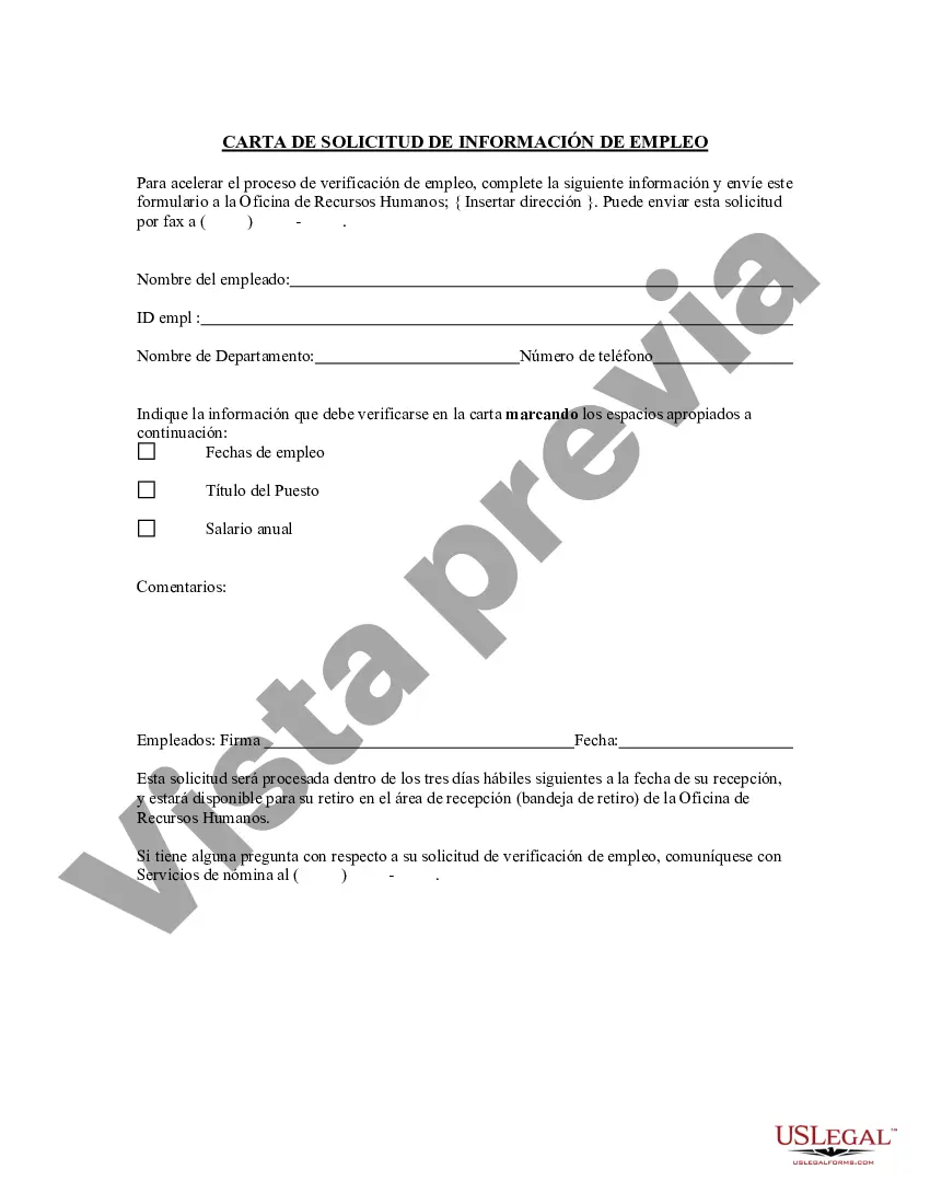 Preview Carta de solicitud de información de empleo