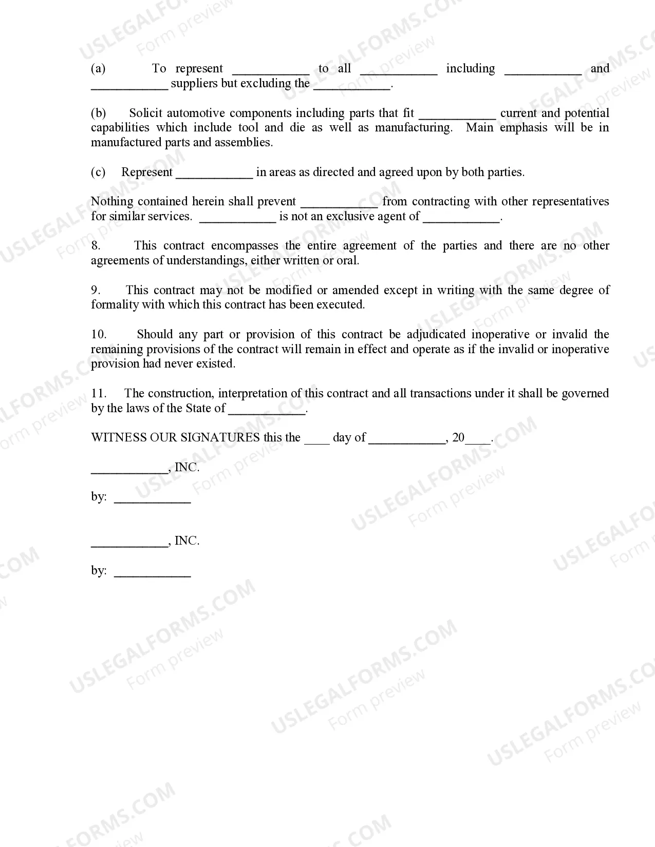 Preview Employment Agreement - Commission for New Business