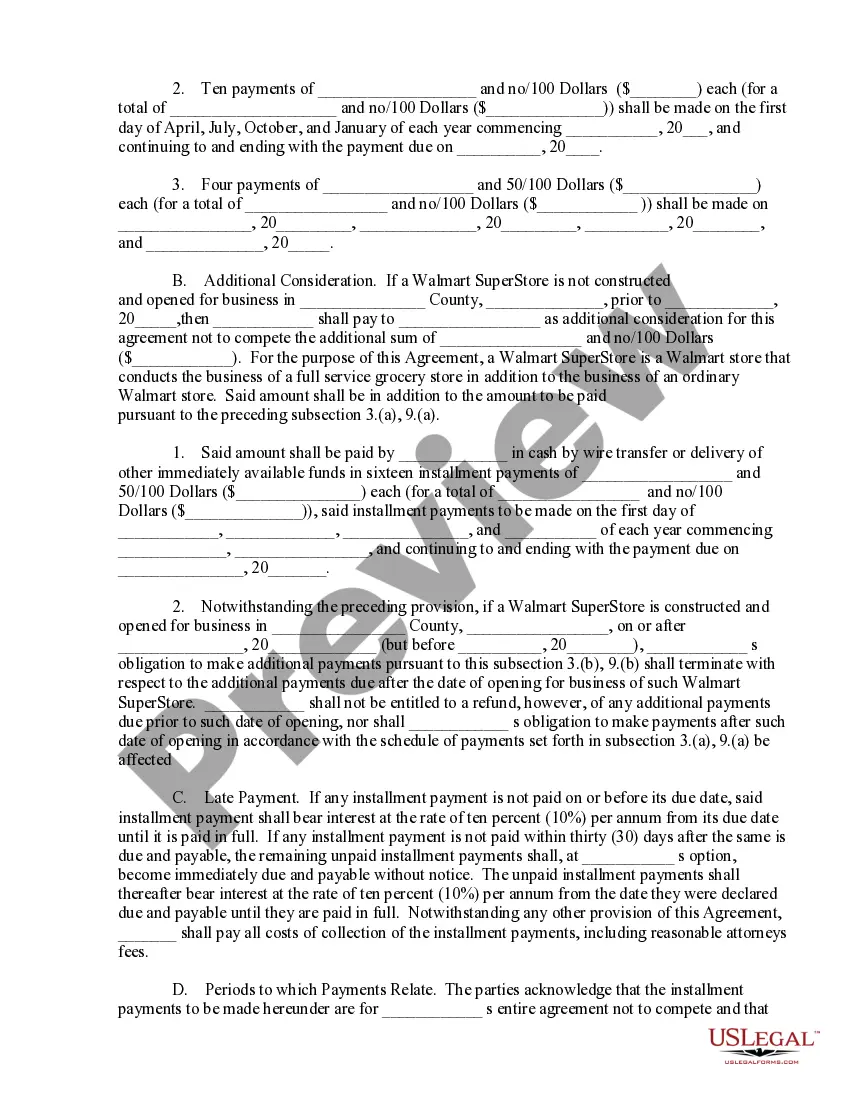 Preview Noncompetition Agreement after business sale