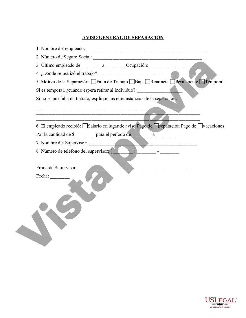 Preview Aviso general de separación