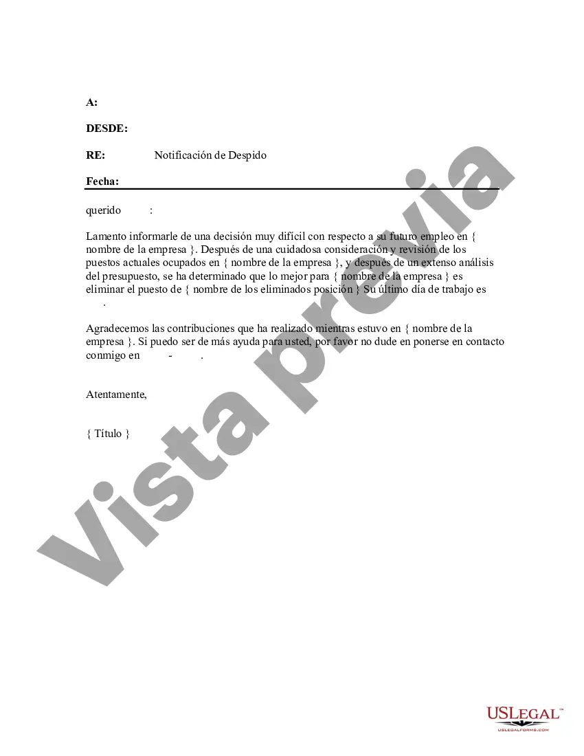 Preview Notificación de Despido