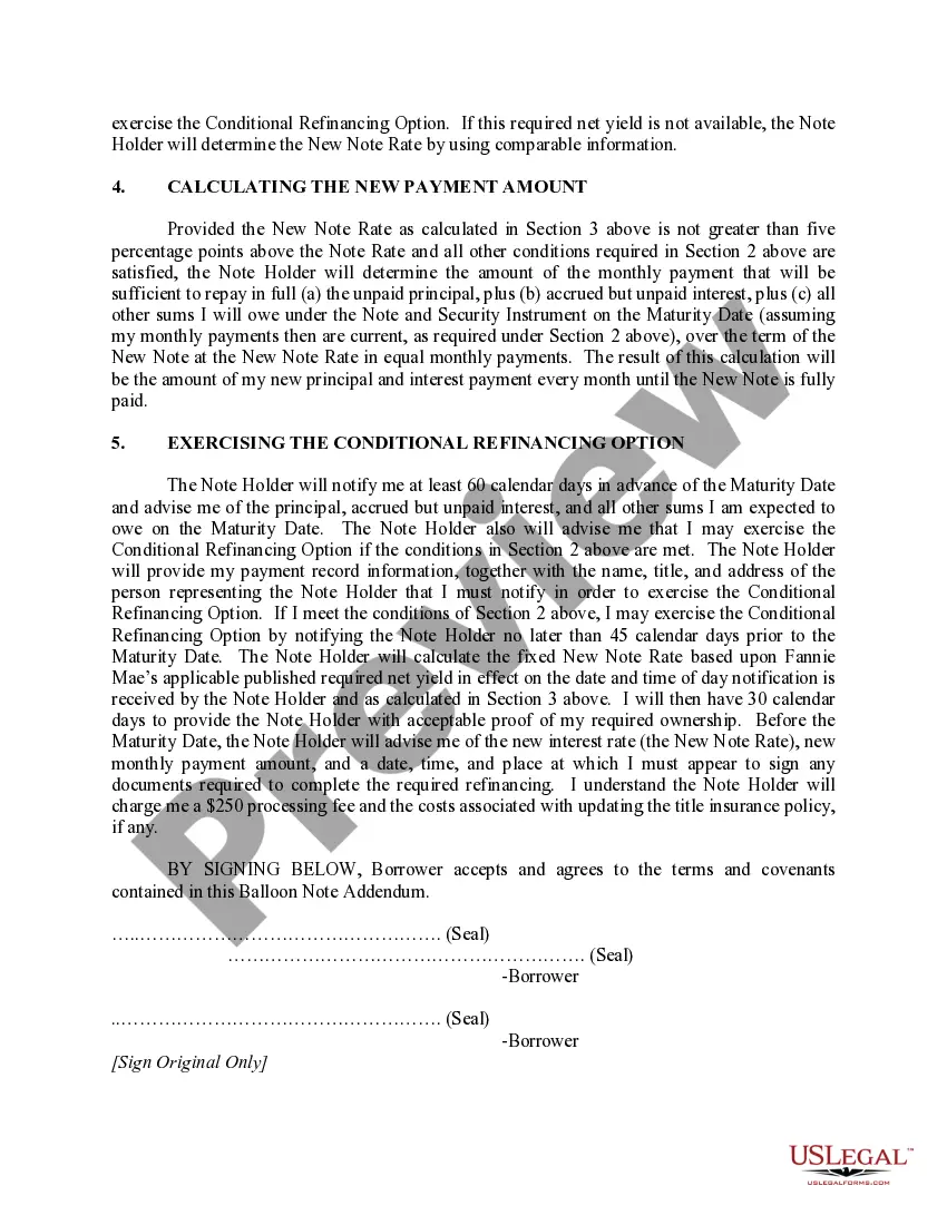 Get Multistate Balloon Note Addendum - Single Family Preview Multistate Balloon Note Addendum - Single Family