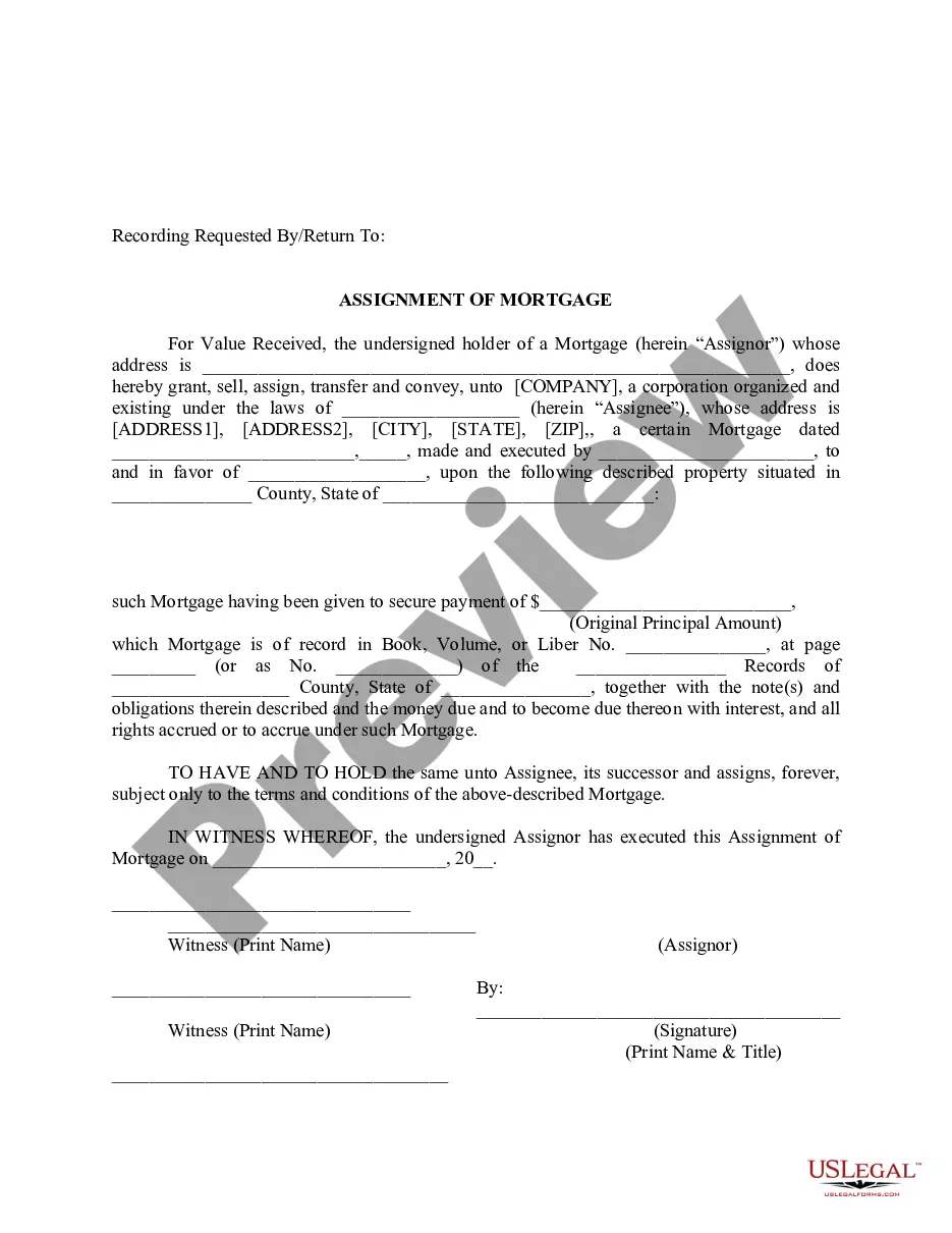 assignment of mortgage fannie mae