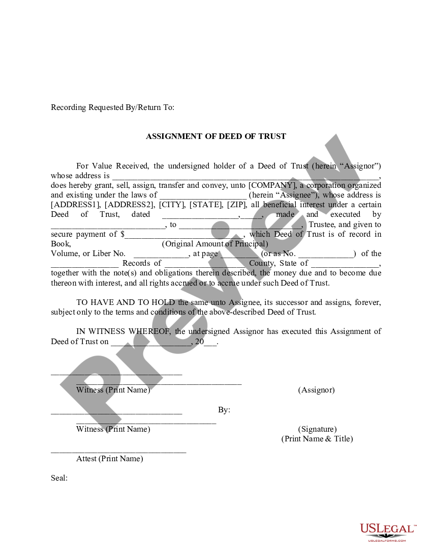 fannie mae assignment of deed of trust