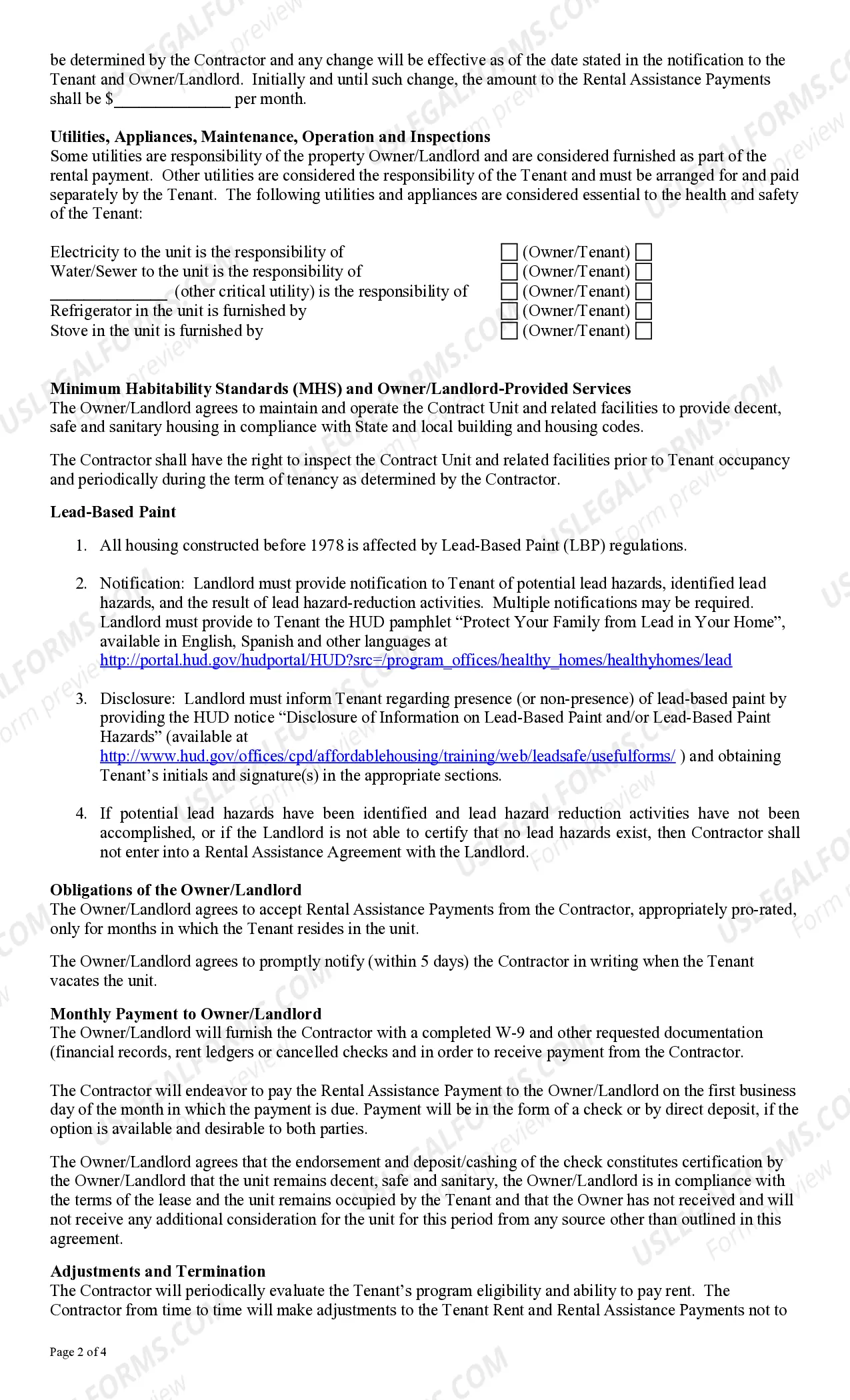 Preview Rental Assistance Agreement