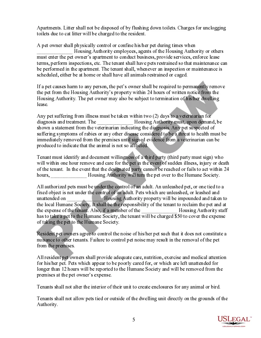 Get Housing Authorization Form for Pet Ownership Preview Housing Authorization Form for Pet Ownership