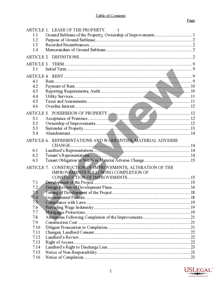 Preview Ground Sublease
