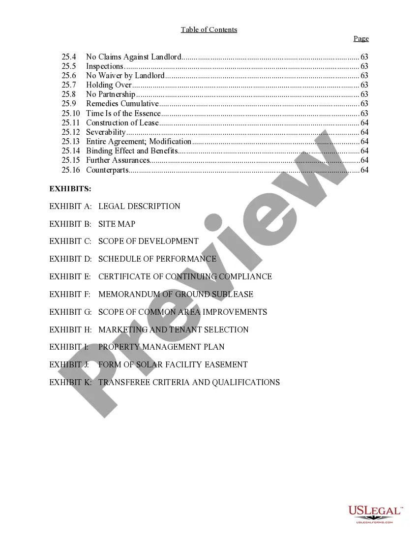 Preview Ground Sublease