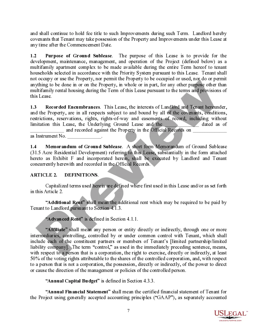 Preview Ground Sublease