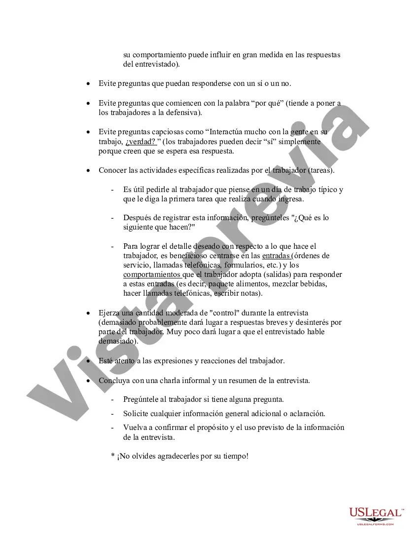 Preview Entrevista de análisis de trabajo y hoja de información