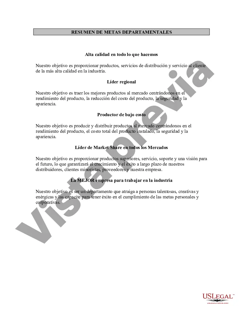 Preview Resumen de objetivos departamentales