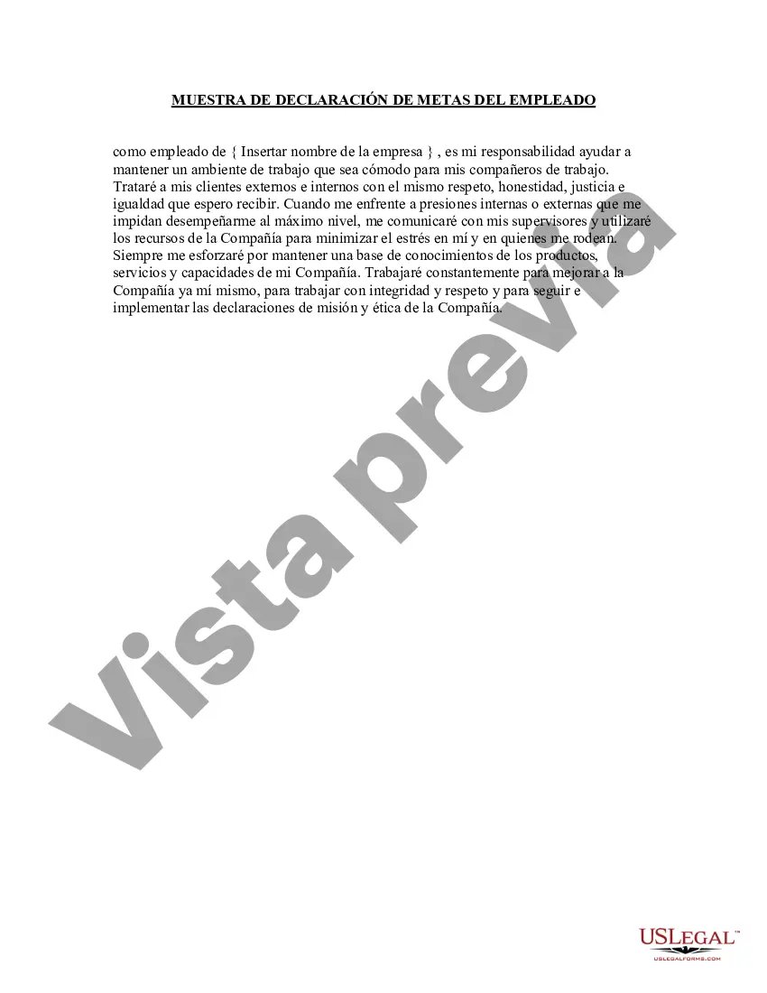 Preview Ejemplo de Declaración de Metas de los Empleados