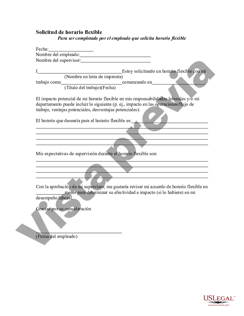 Preview Solicitud de tiempo flexible