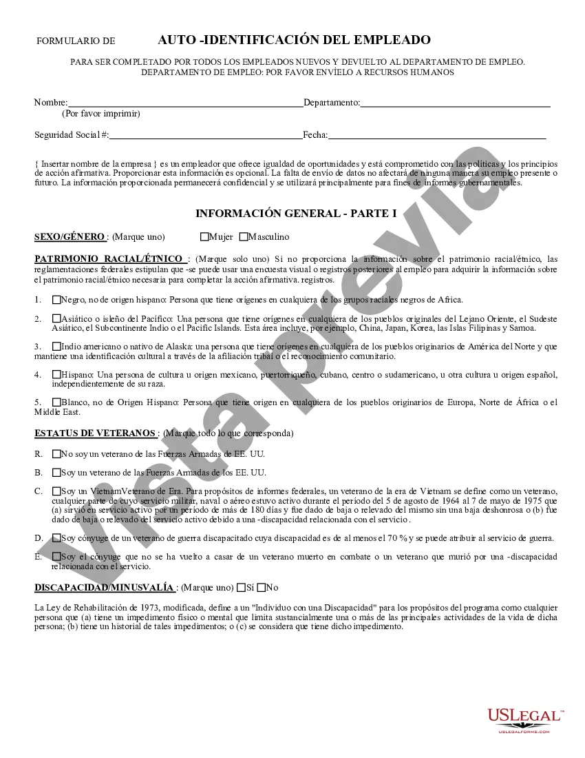 Preview Formulario de autoidentificación del empleado