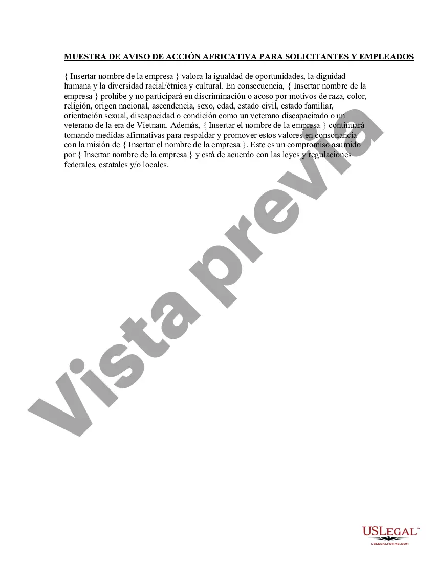 Preview Ejemplo de notificación de acción afirmativa para solicitantes y empleados