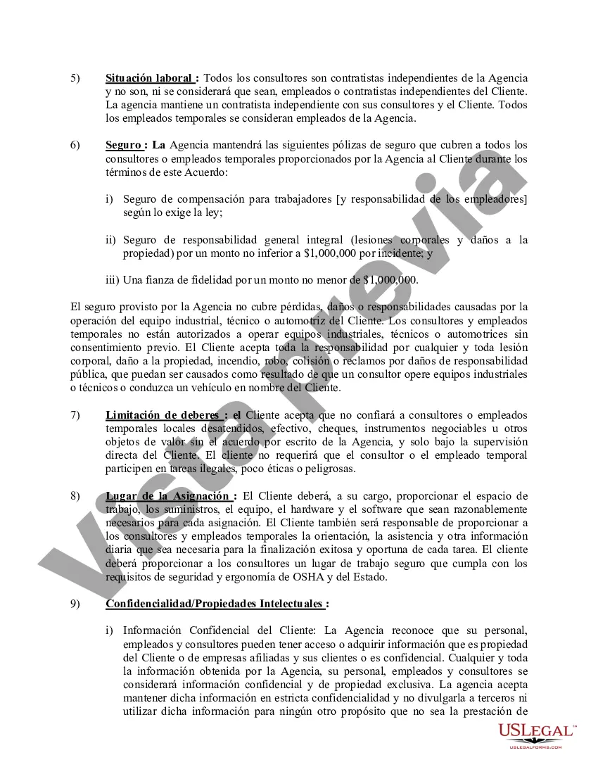 Preview Modelo de Agencia Temporal - Acuerdo de Cliente