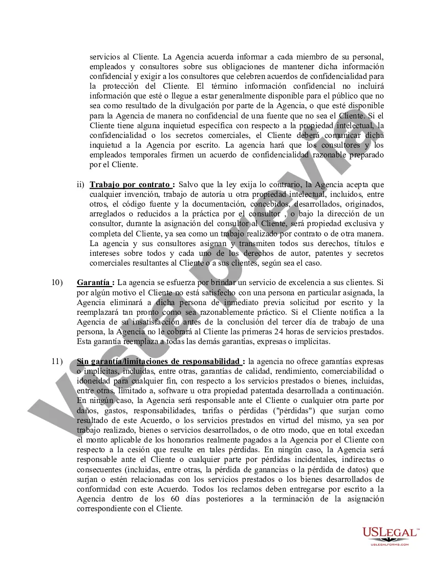 Preview Modelo de Agencia Temporal - Acuerdo de Cliente