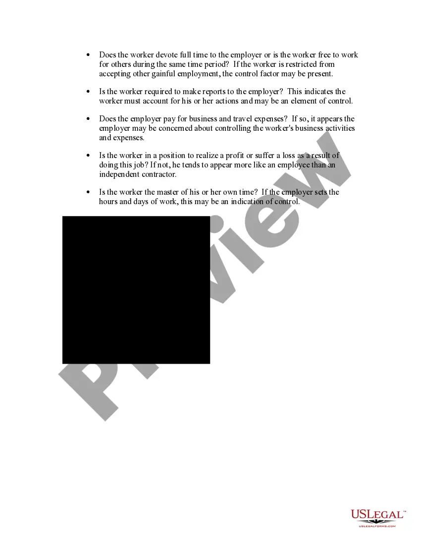 Get Determining Self-Employed Contractor Status Preview Determining Self-Employed Contractor Status