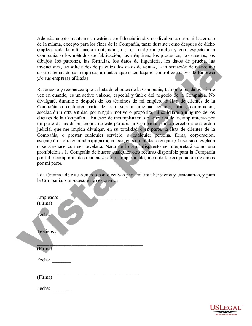 Preview Contrato de trabajo a ser firmado por el empleado con respecto a los términos de empleo