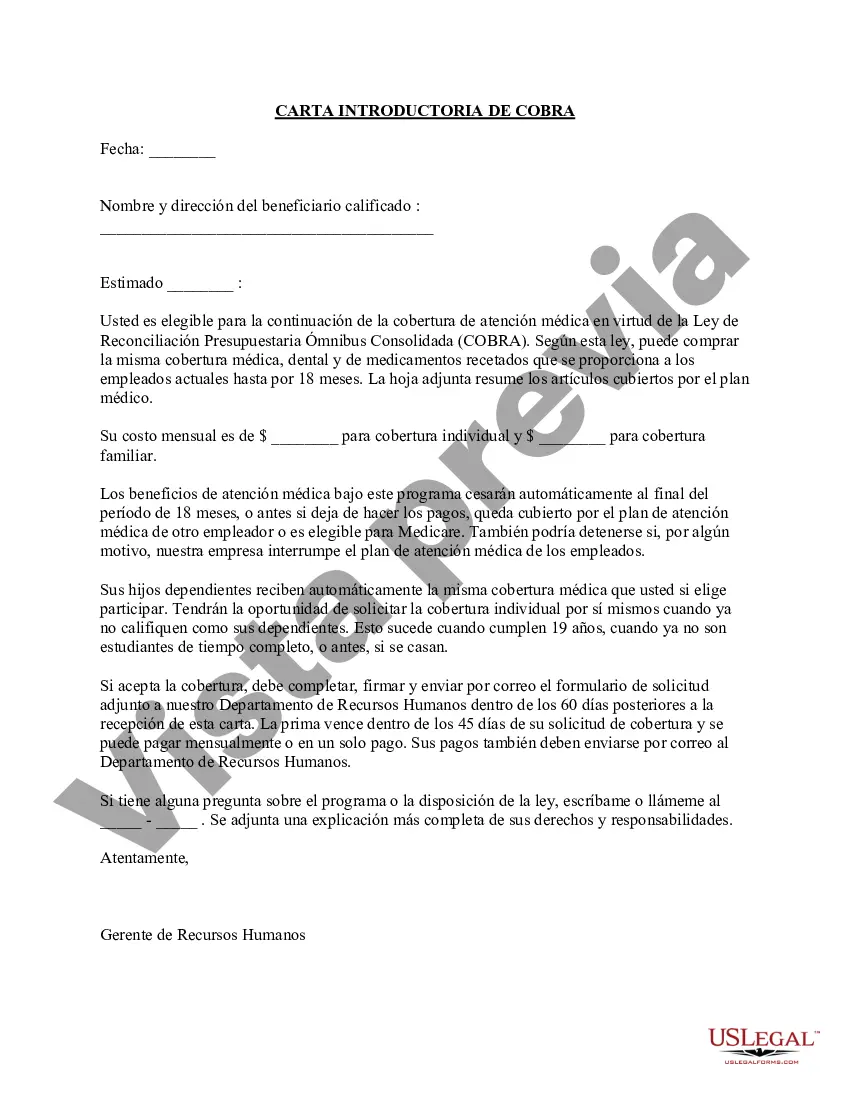 Preview Carta introductoria de COBRA