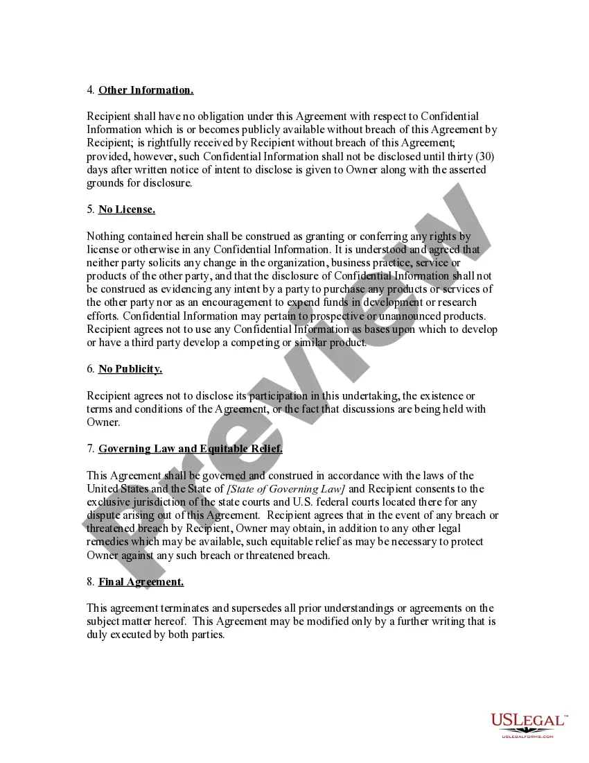 Preview Confidentiality Agreement for Independent Contractors