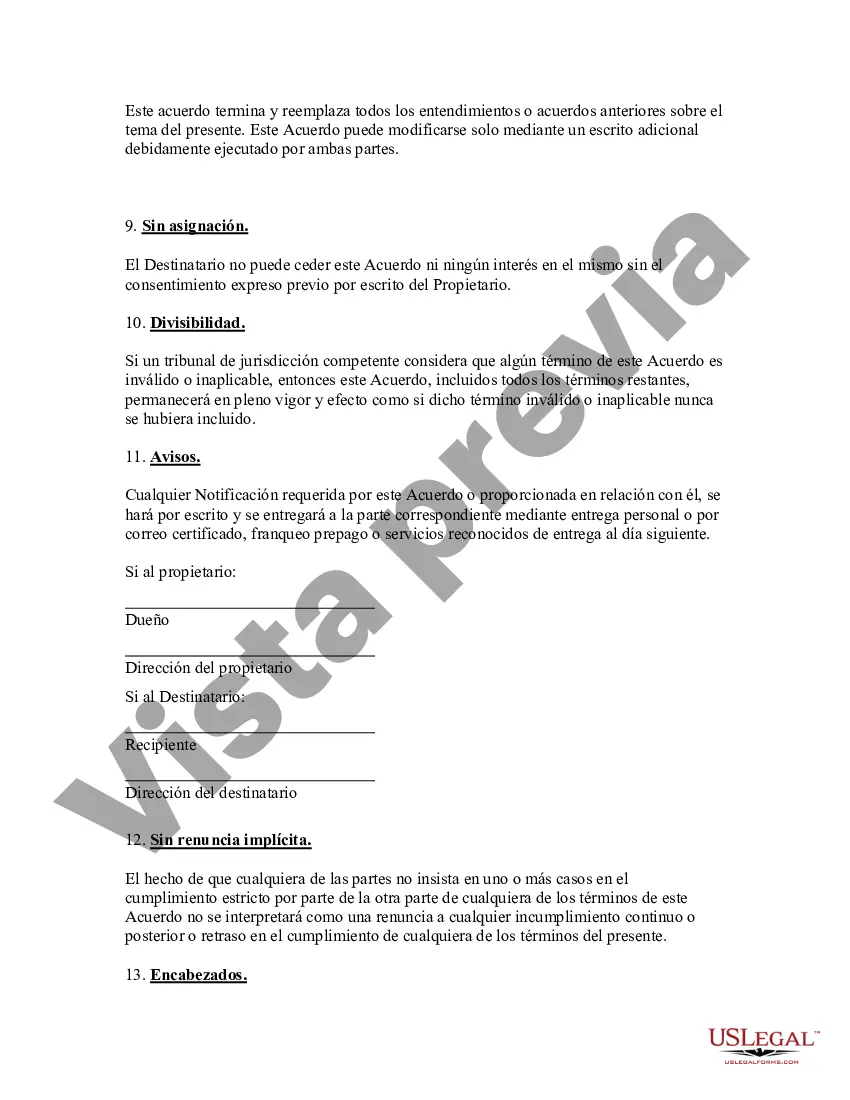 Preview Acuerdo de confidencialidad para intérpretes