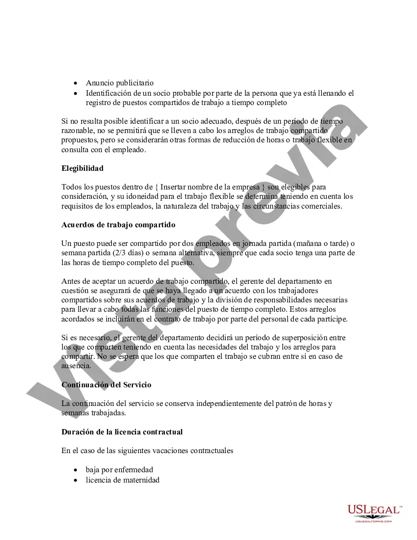 Preview Procedimiento y política de lugar de trabajo flexible