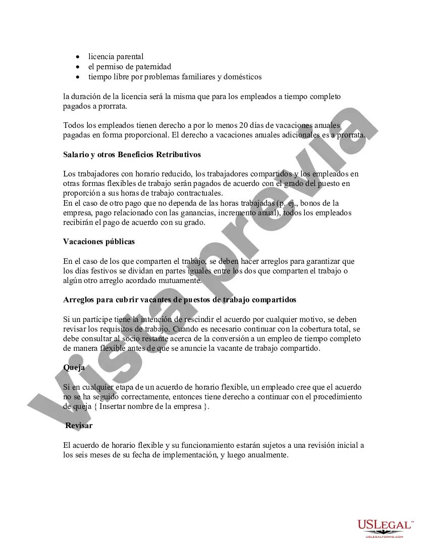Preview Procedimiento y política de lugar de trabajo flexible