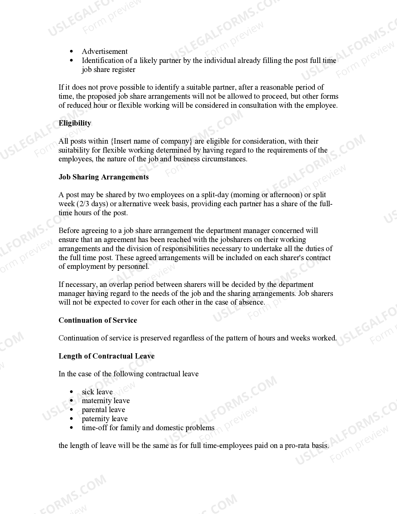 Maine Flexible Workplace Policy and Procedure US Legal Forms