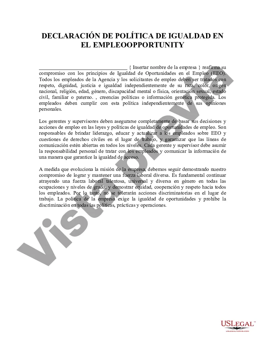 Preview Declaración de Política de Igualdad de Oportunidades en el Empleo