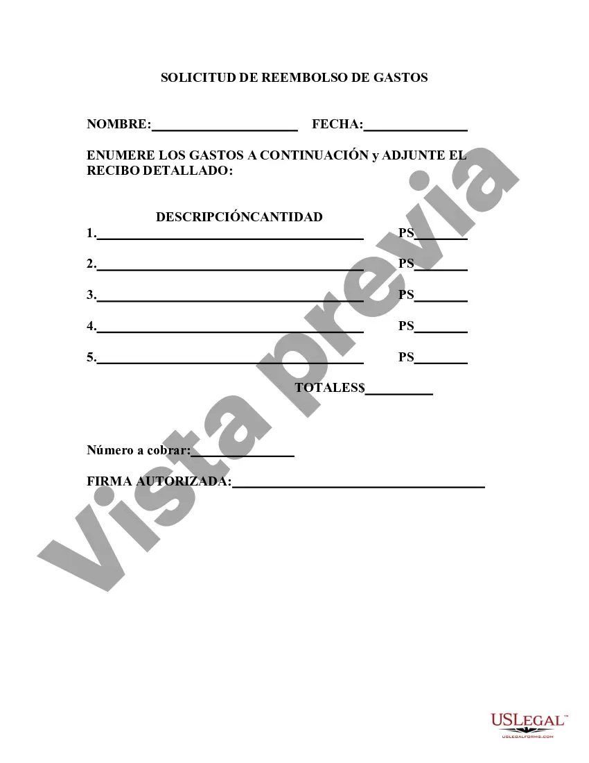 Preview Solicitud de Reembolso de Gastos