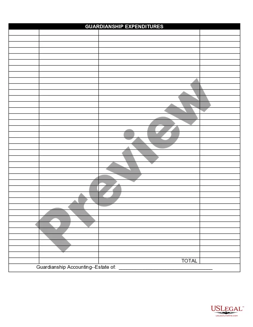 Get Guardianship Expenditures Preview Guardianship Expenditures