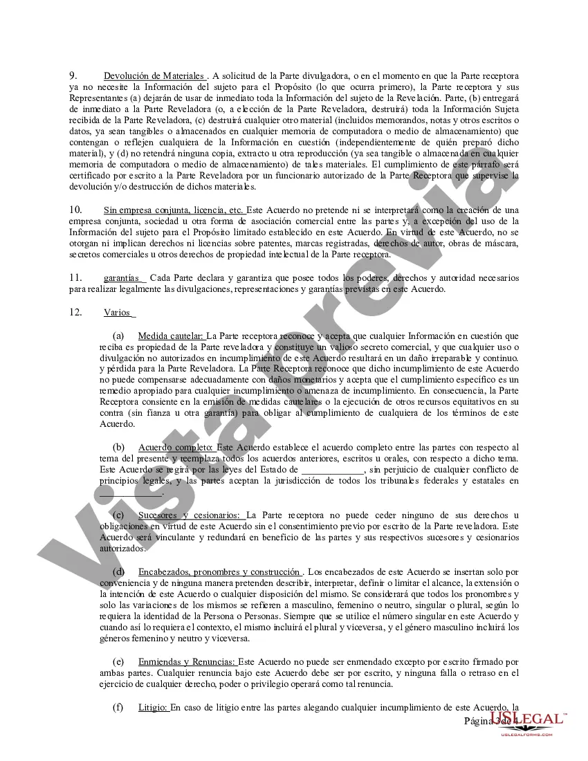 Preview Acuerdo general de confidencialidad