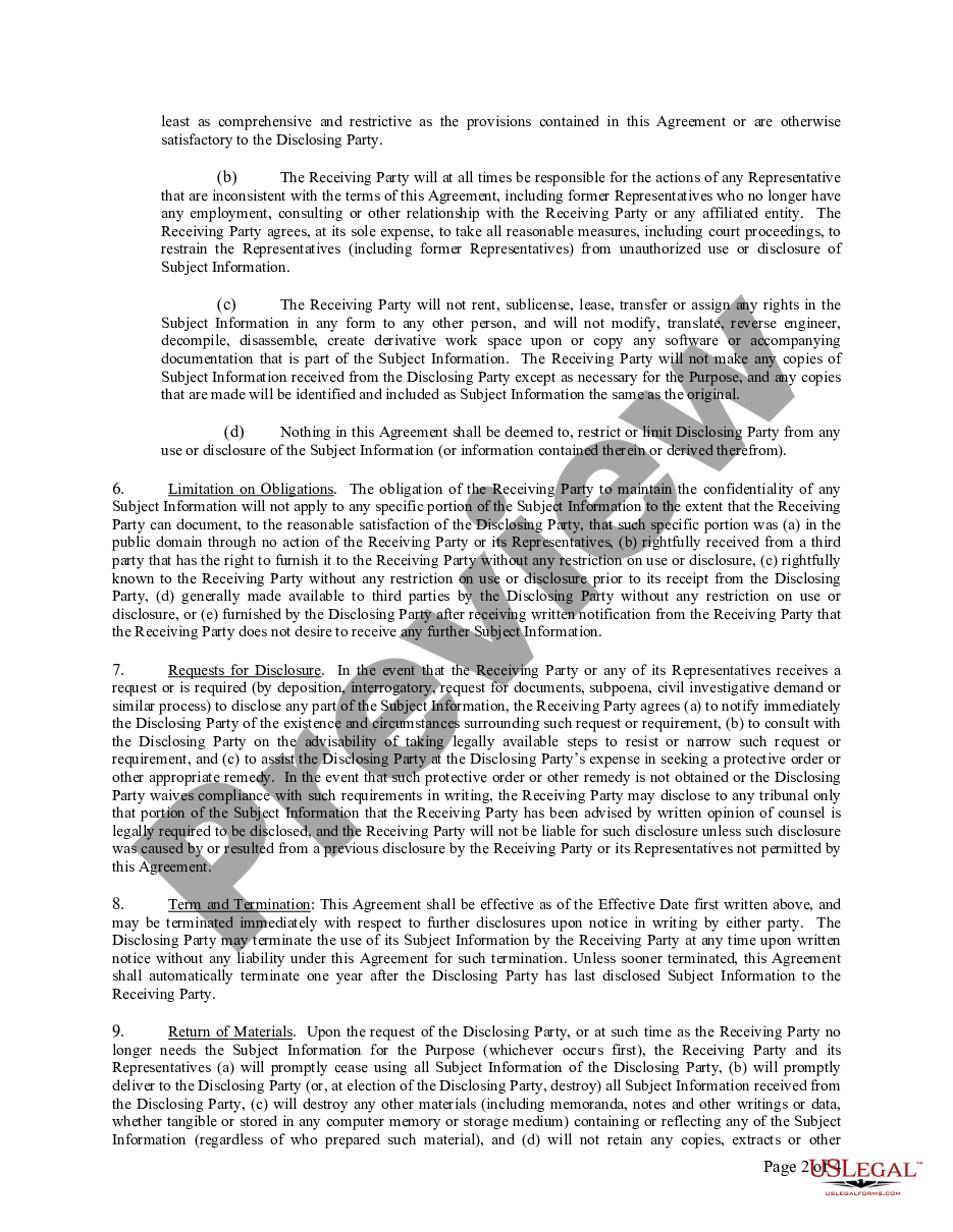 page 1 General Nondisclosure Agreement preview