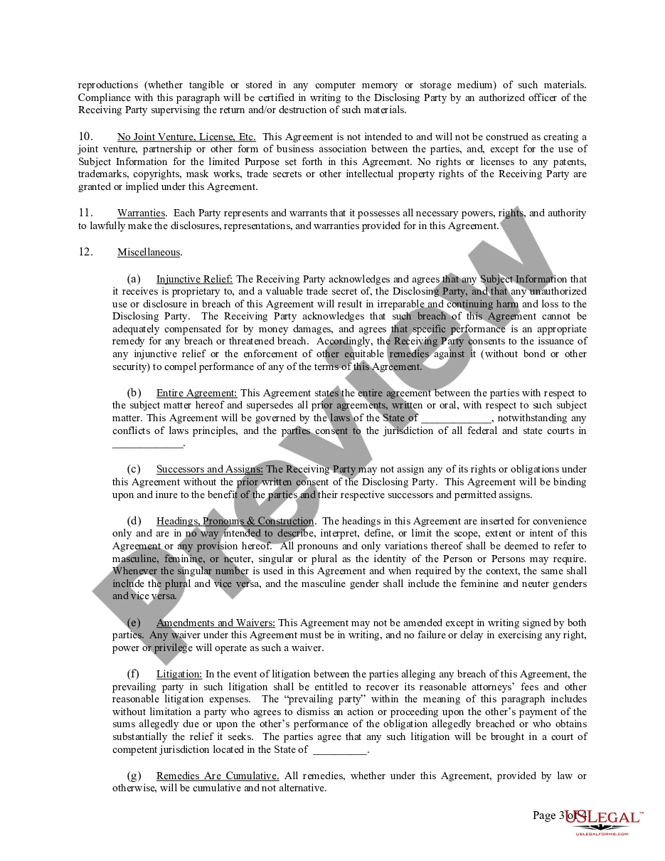 page 2 General Nondisclosure Agreement preview