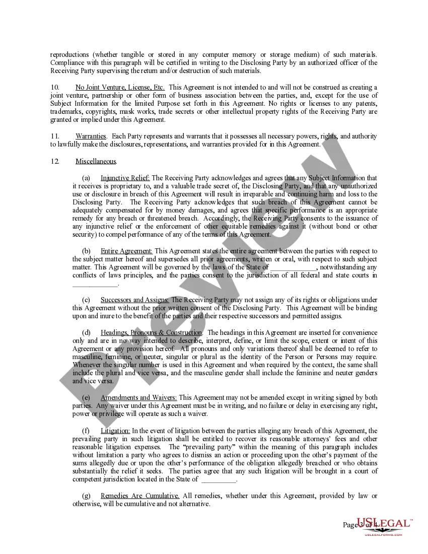 Get General Nondisclosure Agreement Preview General Nondisclosure Agreement