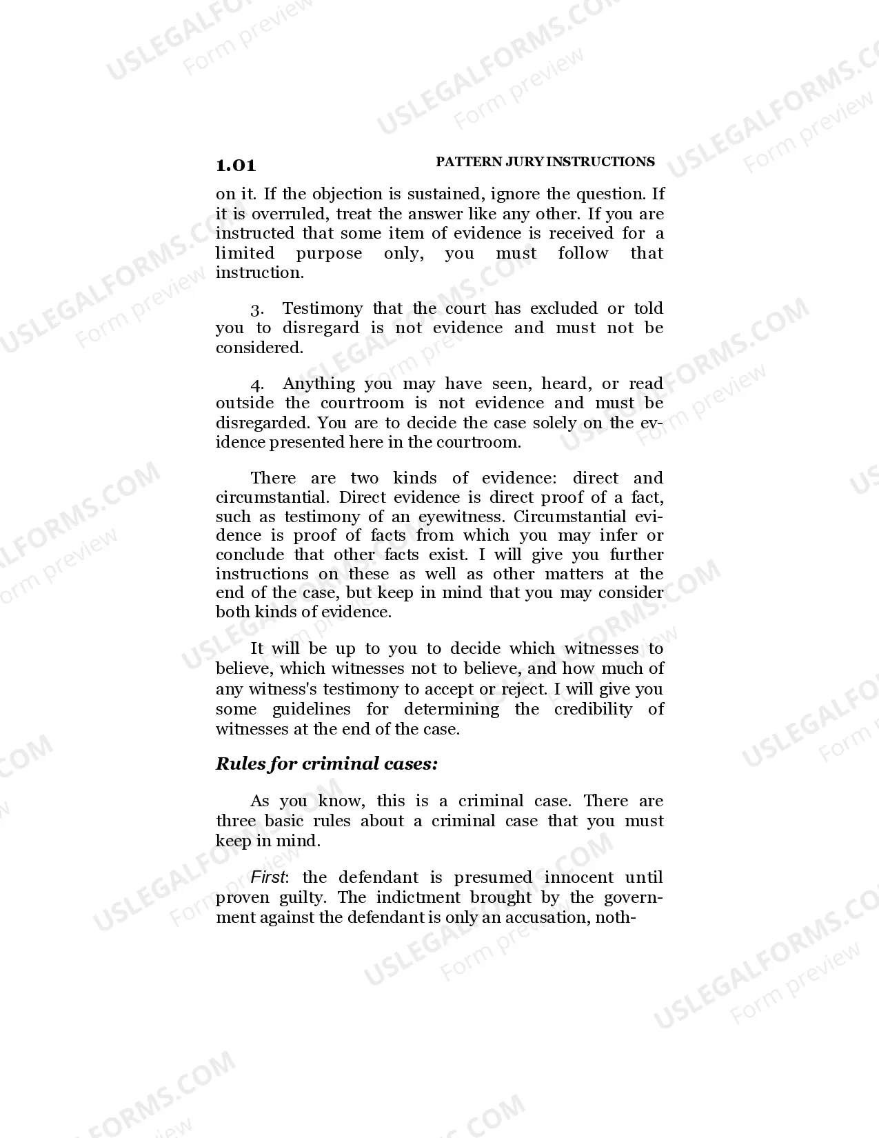 Preview Preliminary Instructions