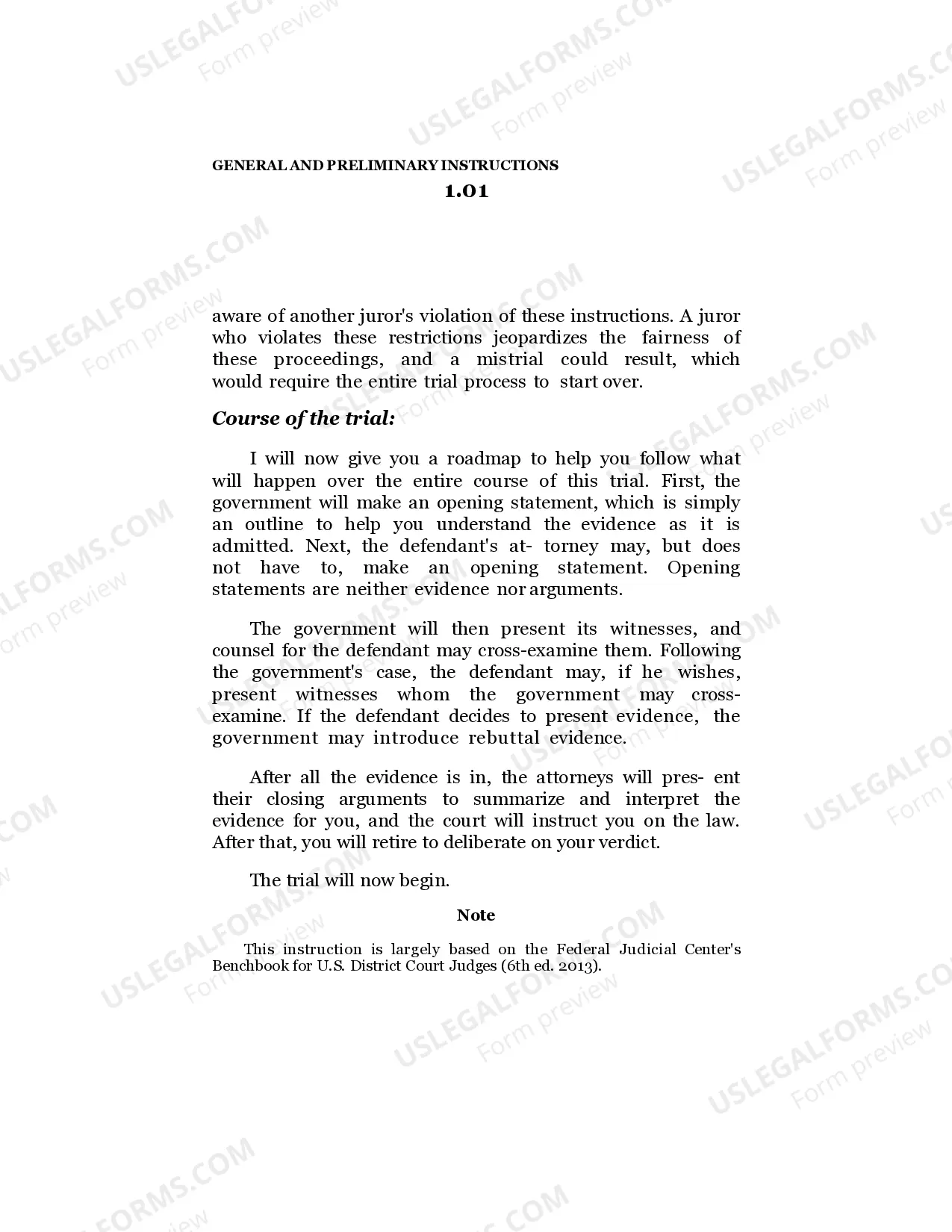 Preview Preliminary Instructions