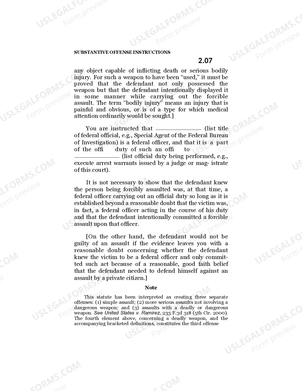 Preview Assaulting a Federal Officer