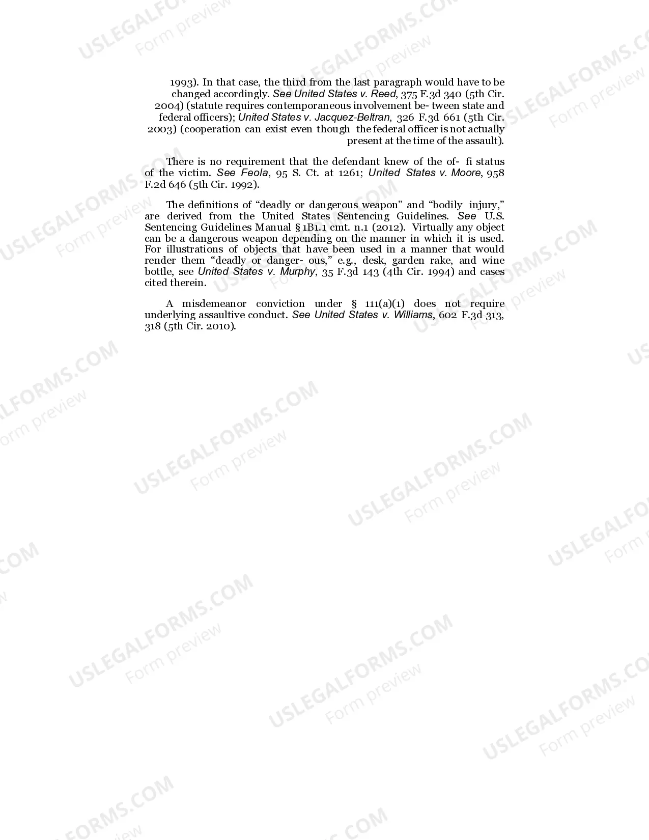 Preview Assaulting a Federal Officer
