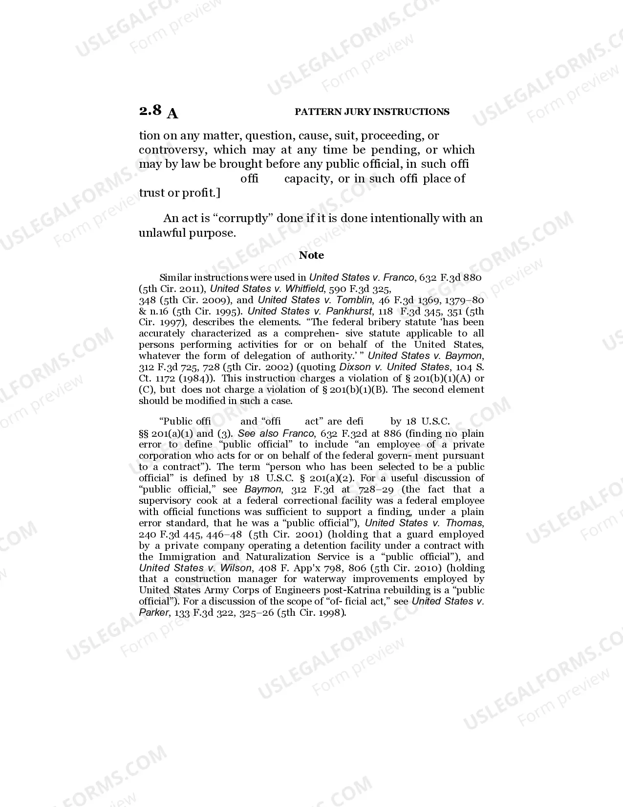 Preview Bribing a Public Official