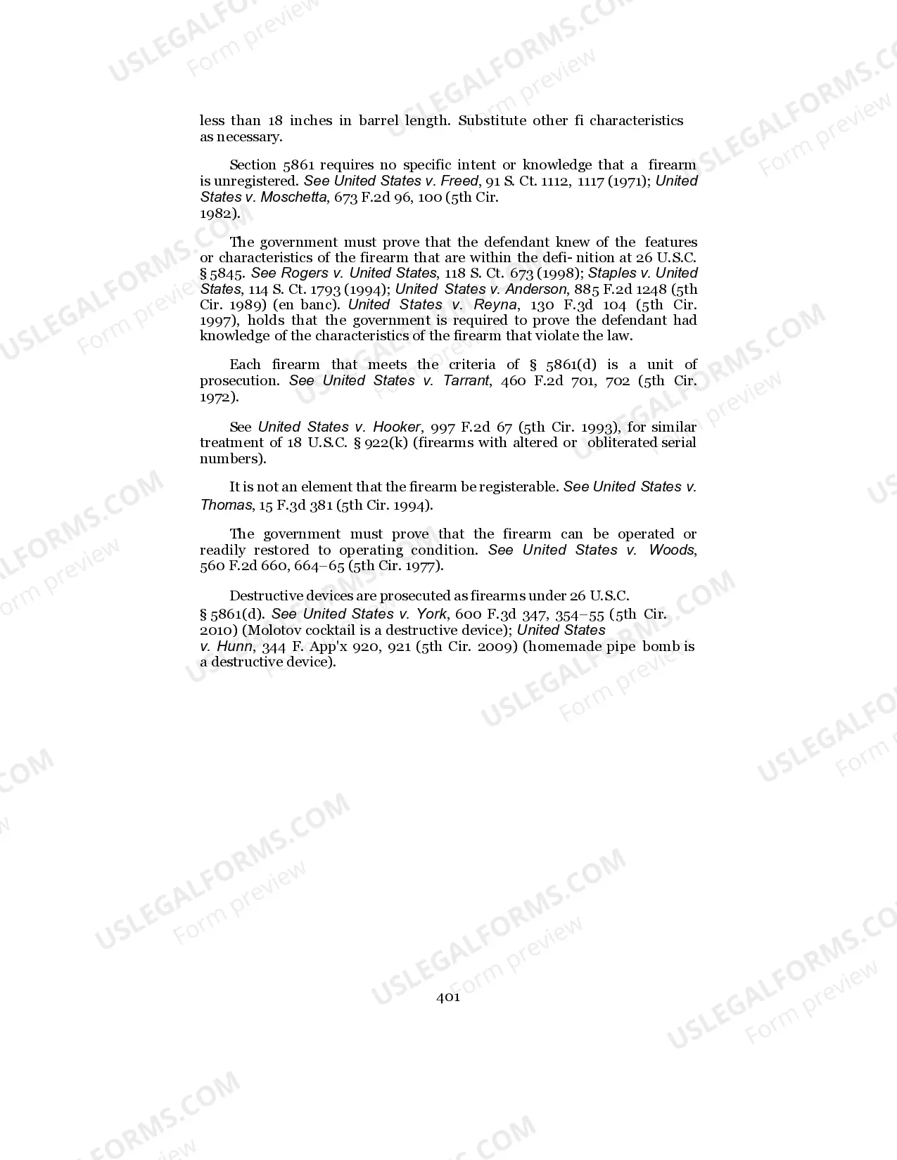 Preview Receiving or Possessing Unregistered Firearms