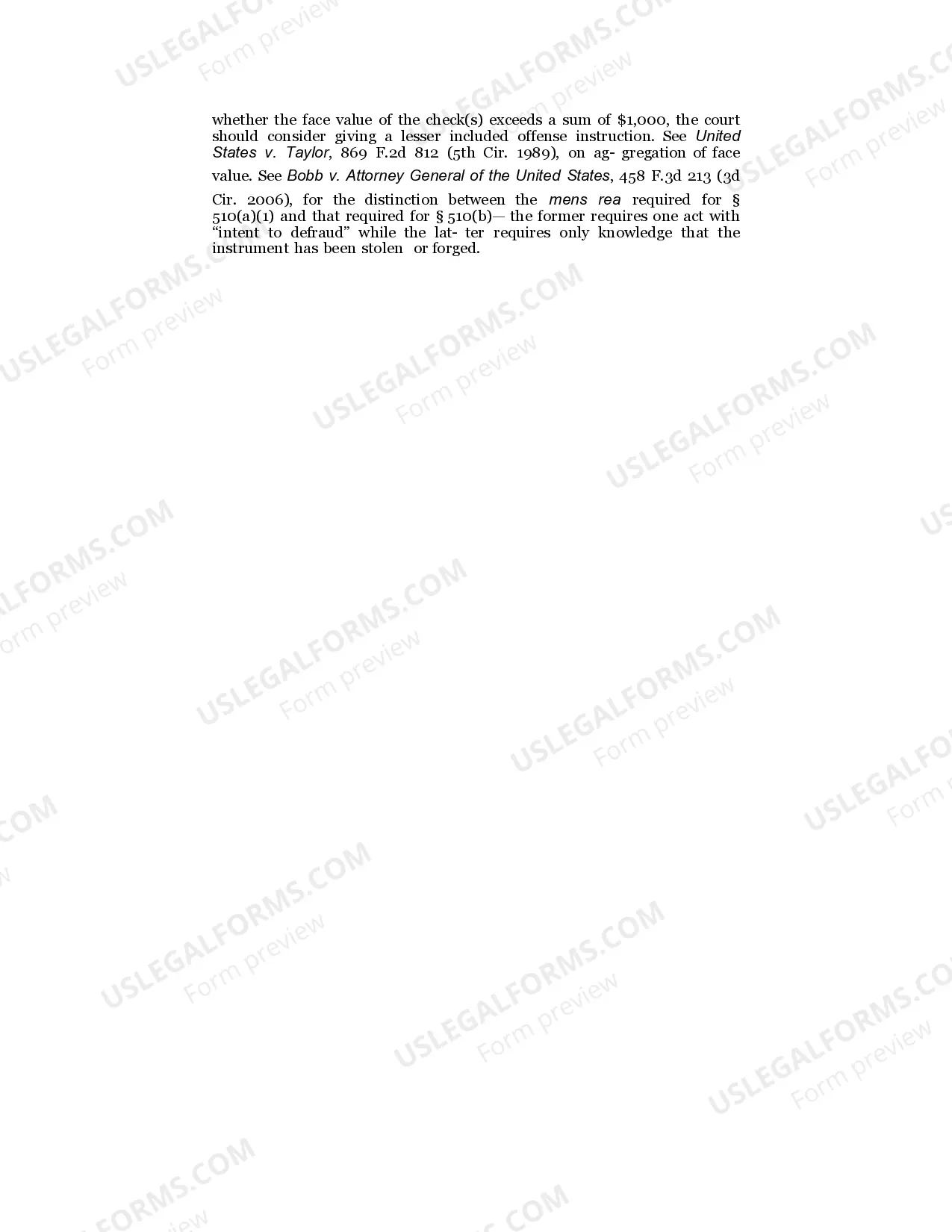 Preview Forging Endorsement on a Treasury Check, Bond, or Security of the United States