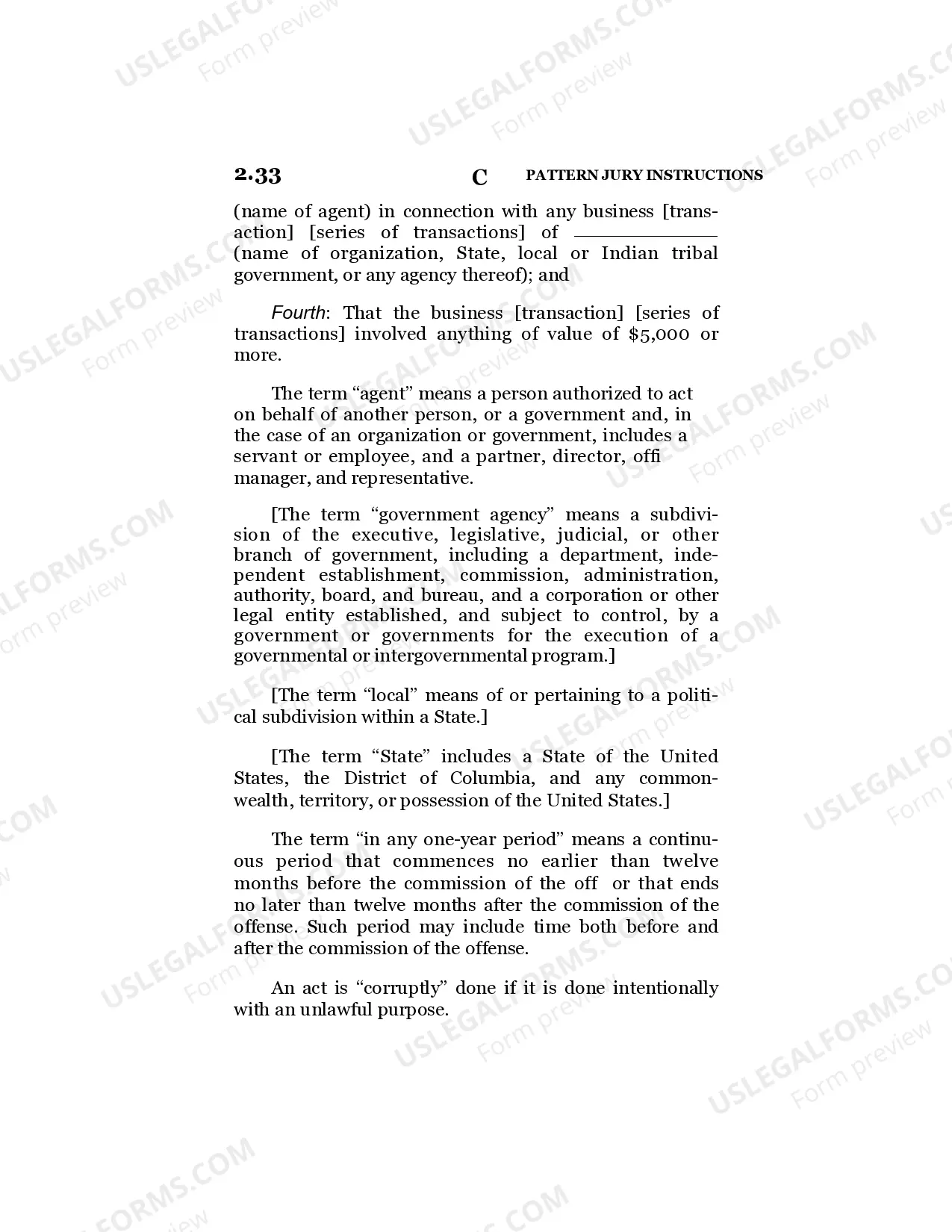 Preview Bribery Concerning Priograms Receiving Federal Funds (Offering a Bribe)