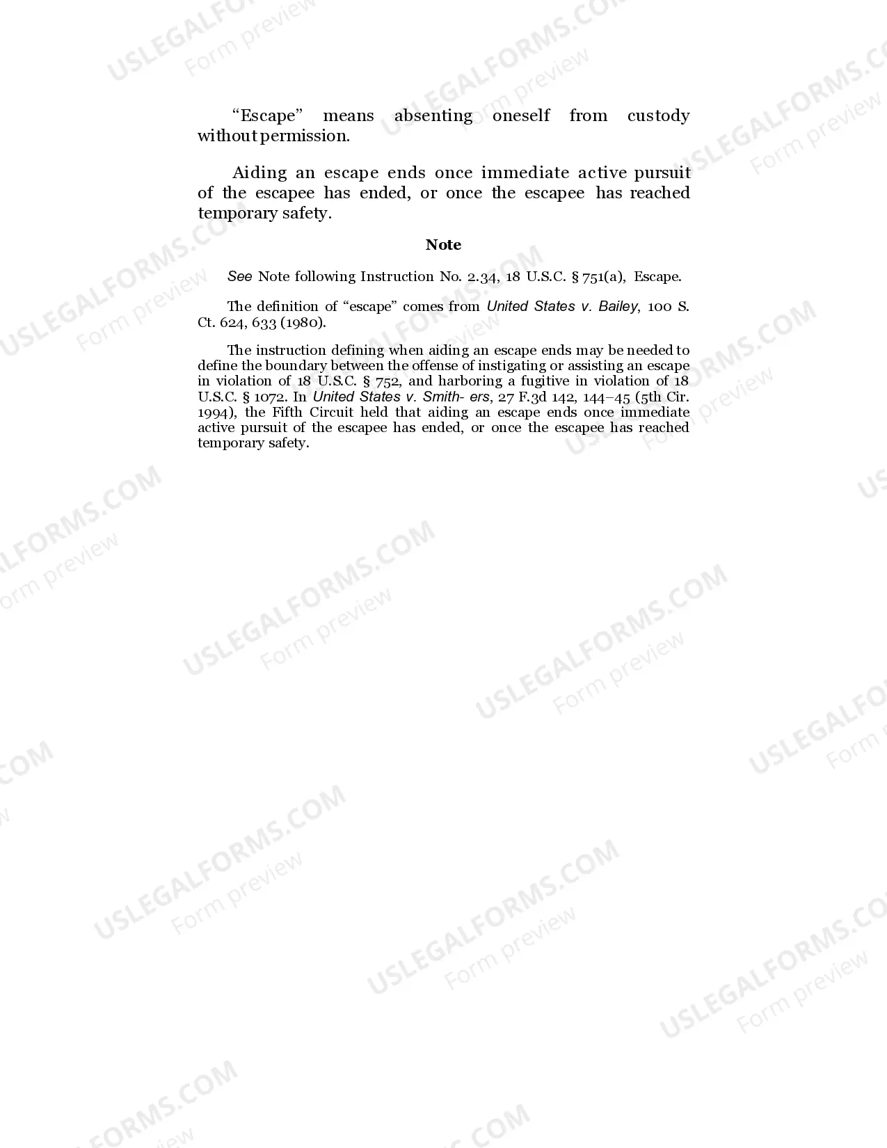 Preview Aiding Escape