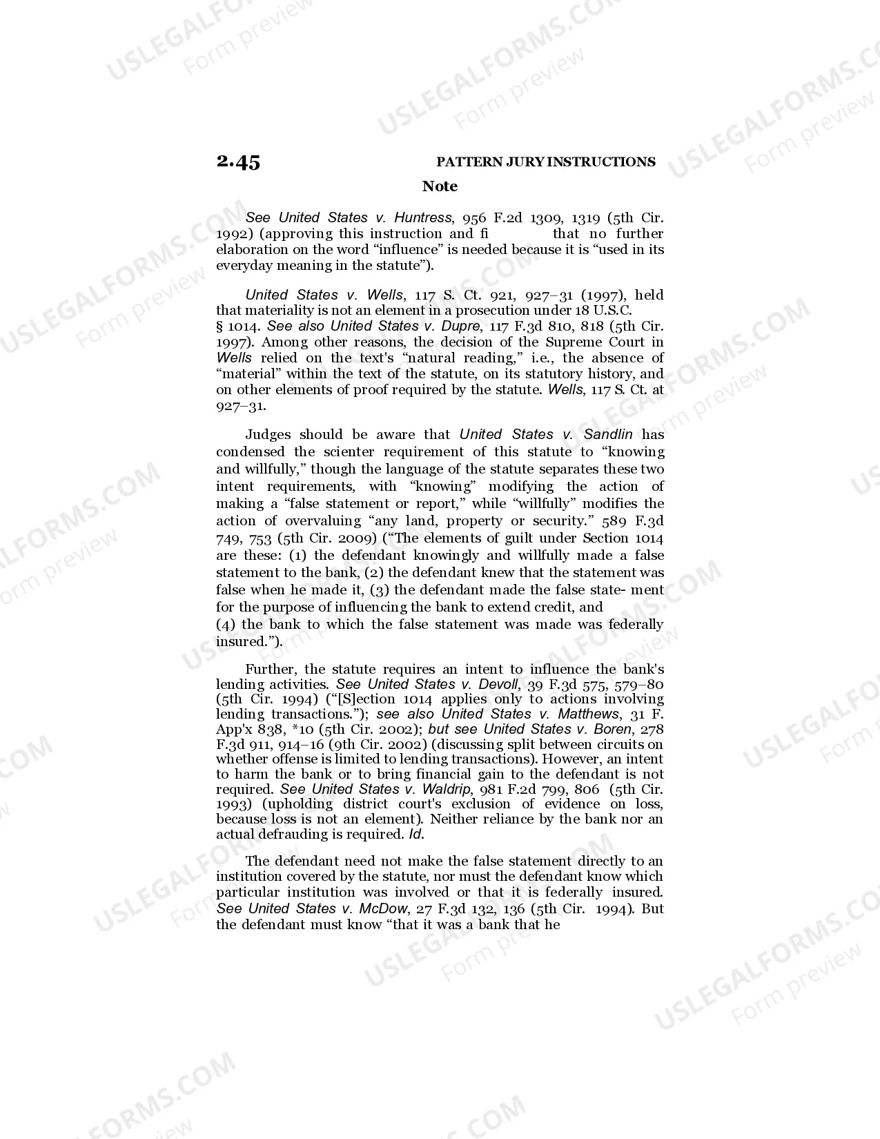 Preview False Statement to a Bank