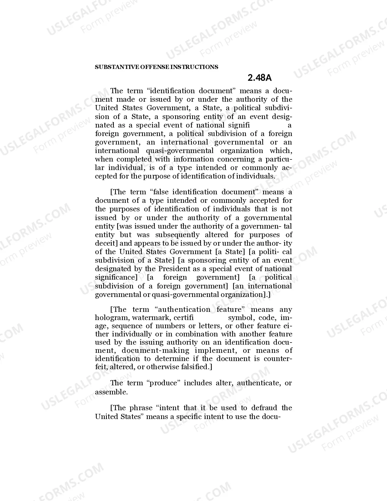 Preview Production of False Document