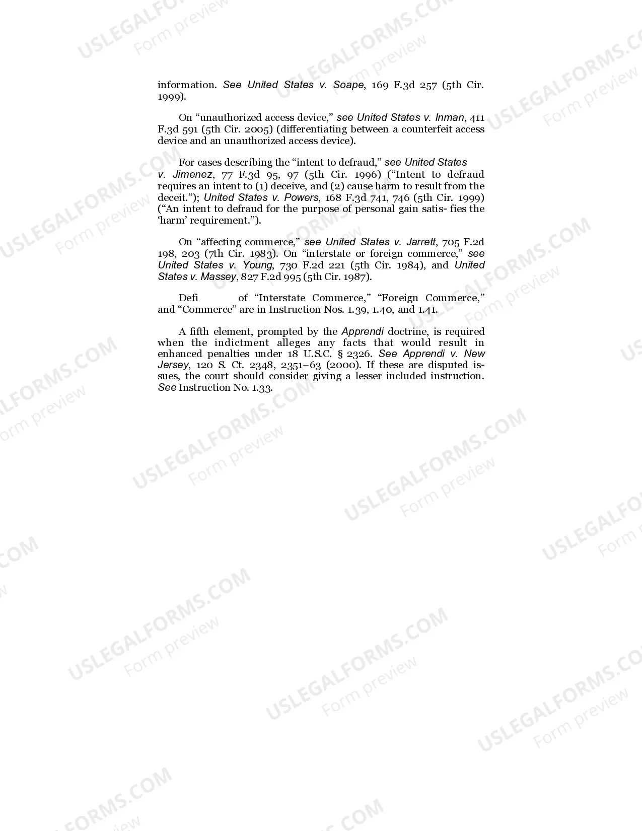 Preview Use of Unauthorized Access Device