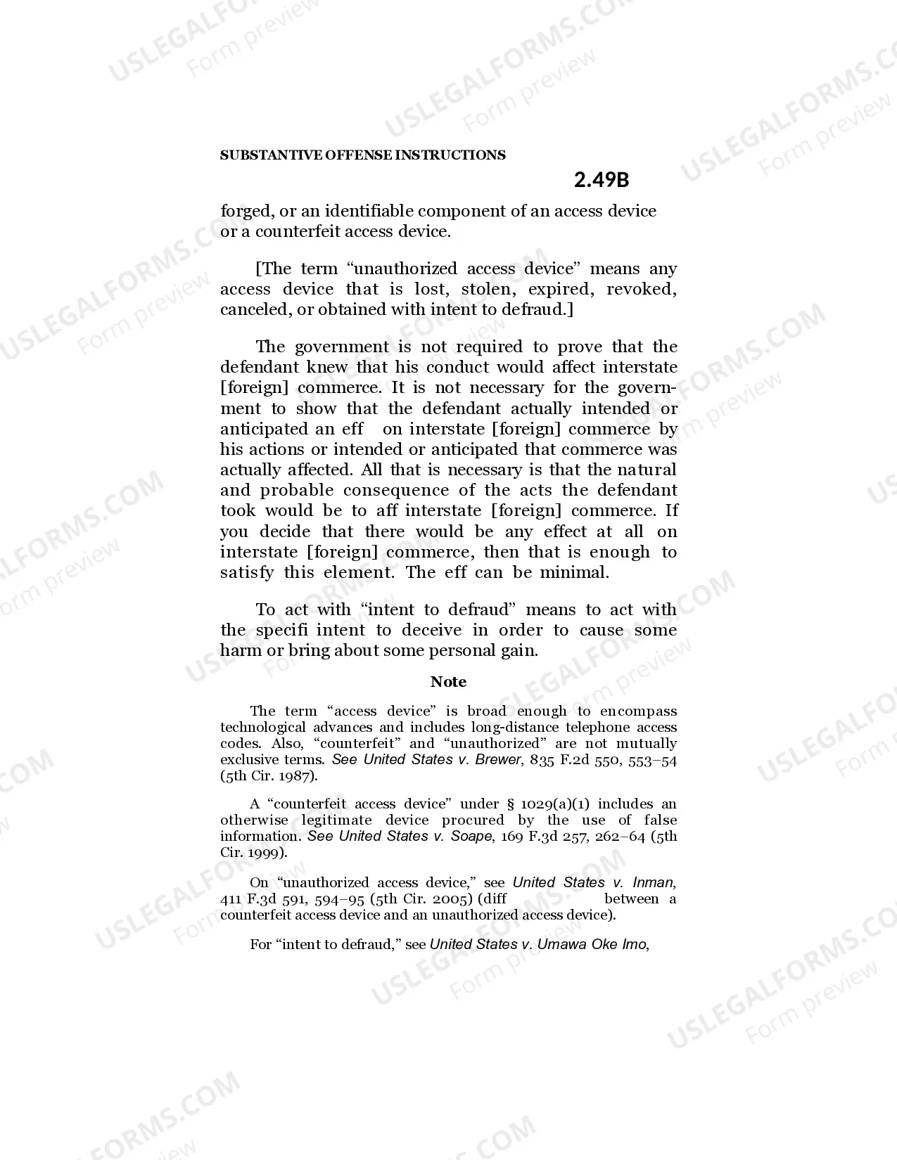 Preview Possession of Counterdeit or Unauthorized Access Devices